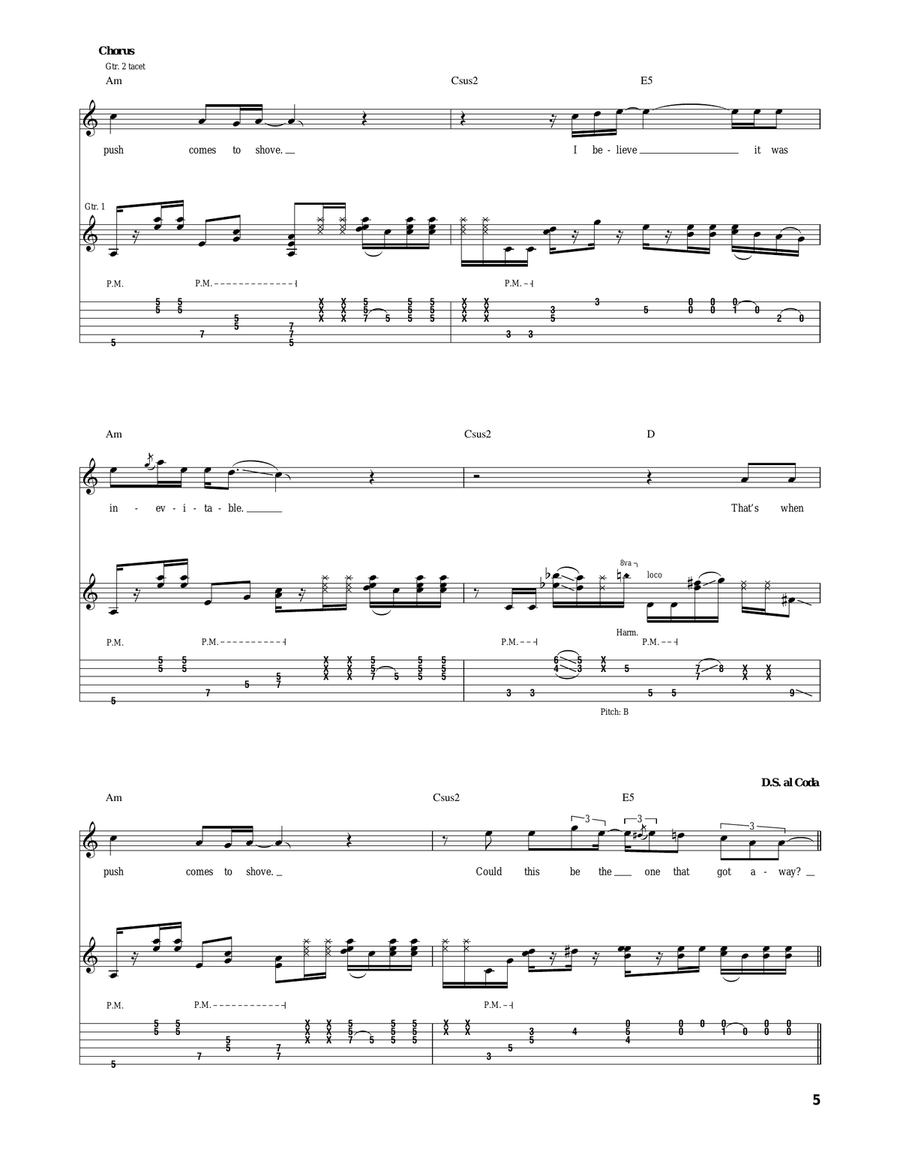 Push Comes To Shove Push Comes To Shove Acoustic Guitar scores gallery preview page 5