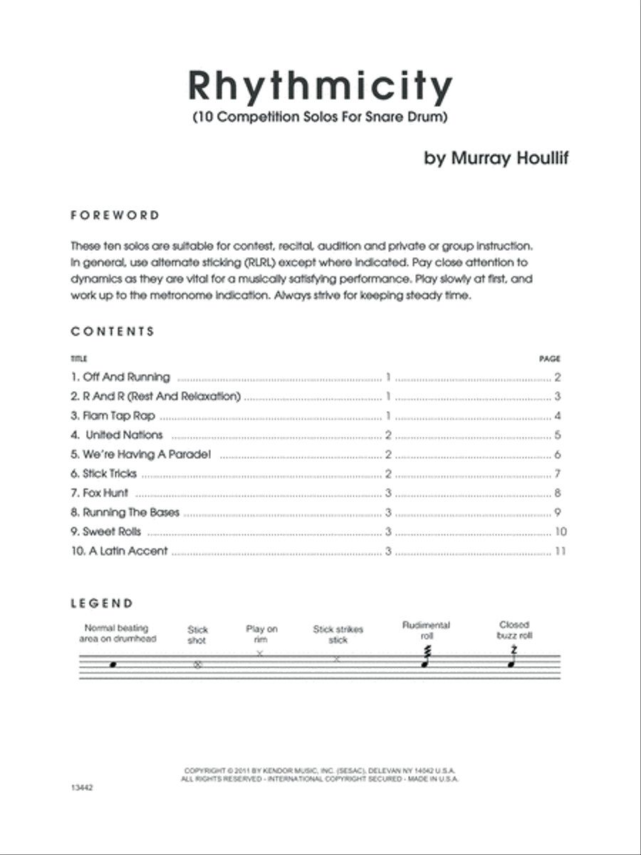 Rhythmicity - Snare Drum Percussion scores gallery preview page 1