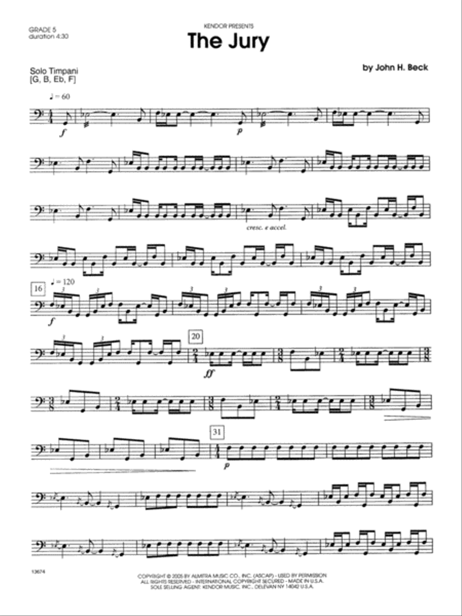 Jury, The Percussion scores gallery preview page 1
