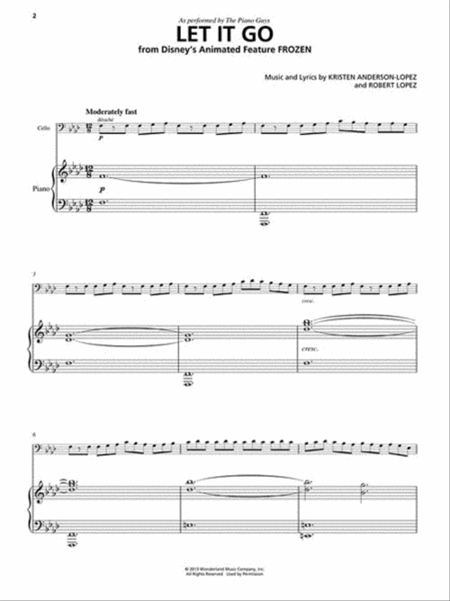 Let It Go (from “Frozen”) Cello scores gallery preview page 2