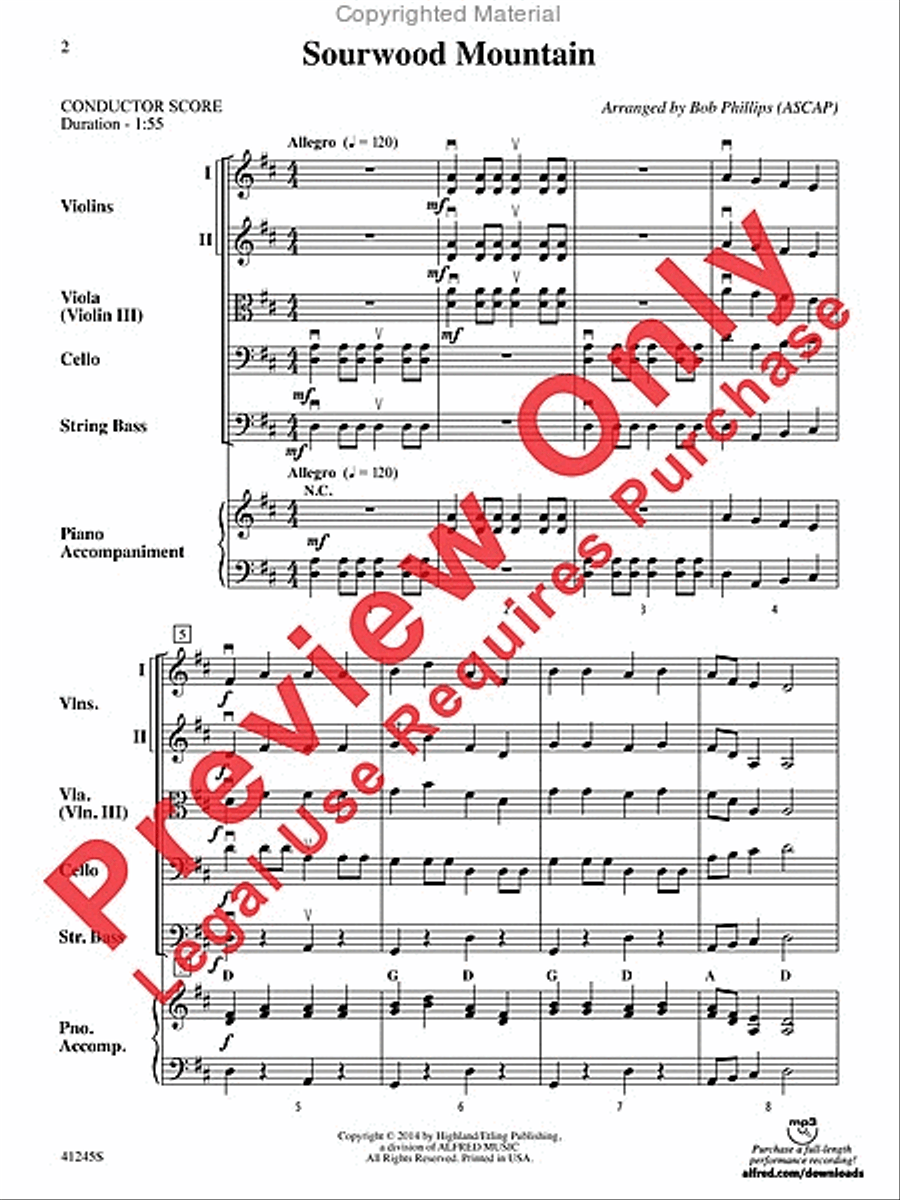Sourwood Mountain Sourwood Mountain String Orchestra scores gallery preview page 2
