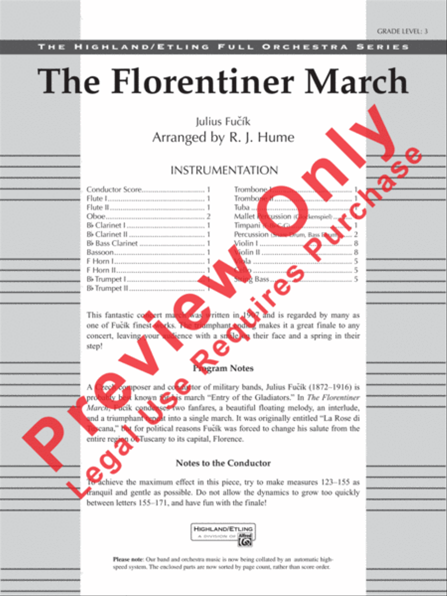 The Florentiner March The Florentiner March Full Orchestra scores gallery preview page 2