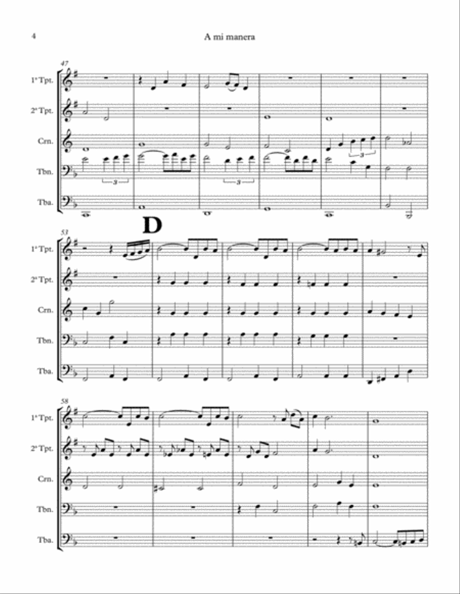 My way (A mi manera). Brass Quintet. Score & Parts Brass Quintet scores gallery preview page 4