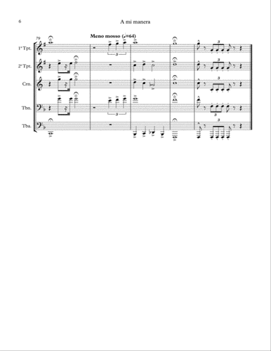 My way (A mi manera). Brass Quintet. Score & Parts Brass Quintet scores gallery preview page 6