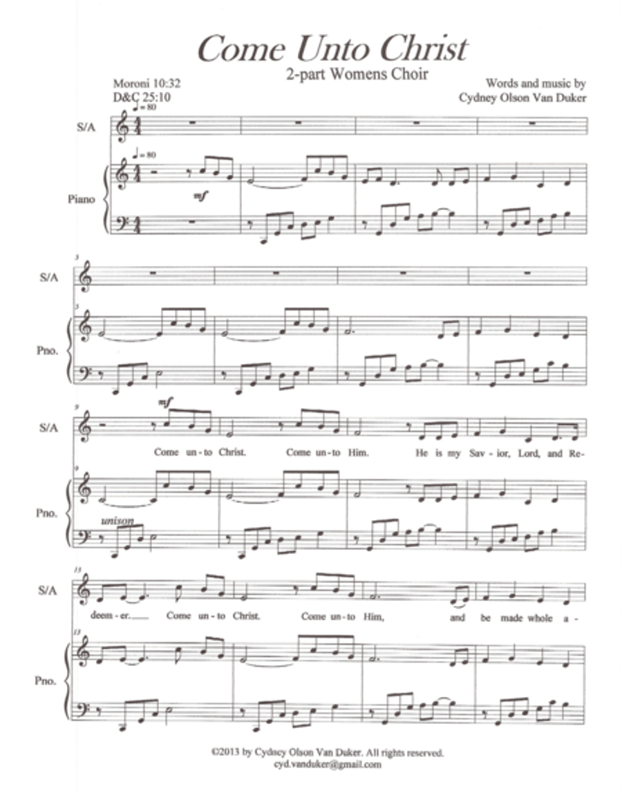 Come Unto Christ SA scores gallery preview page 1