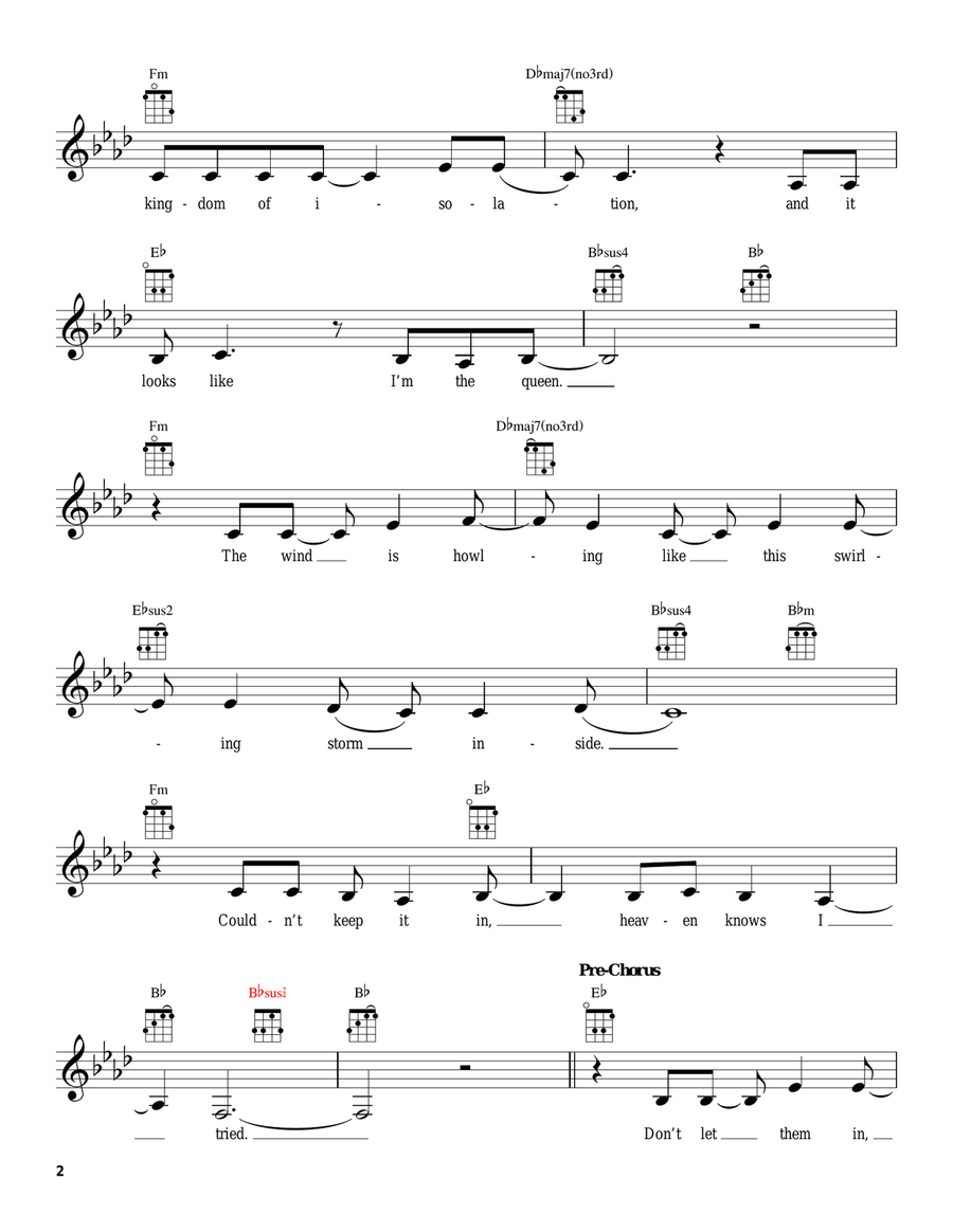 Let It Go Let It Go Ukulele scores gallery preview page 2
