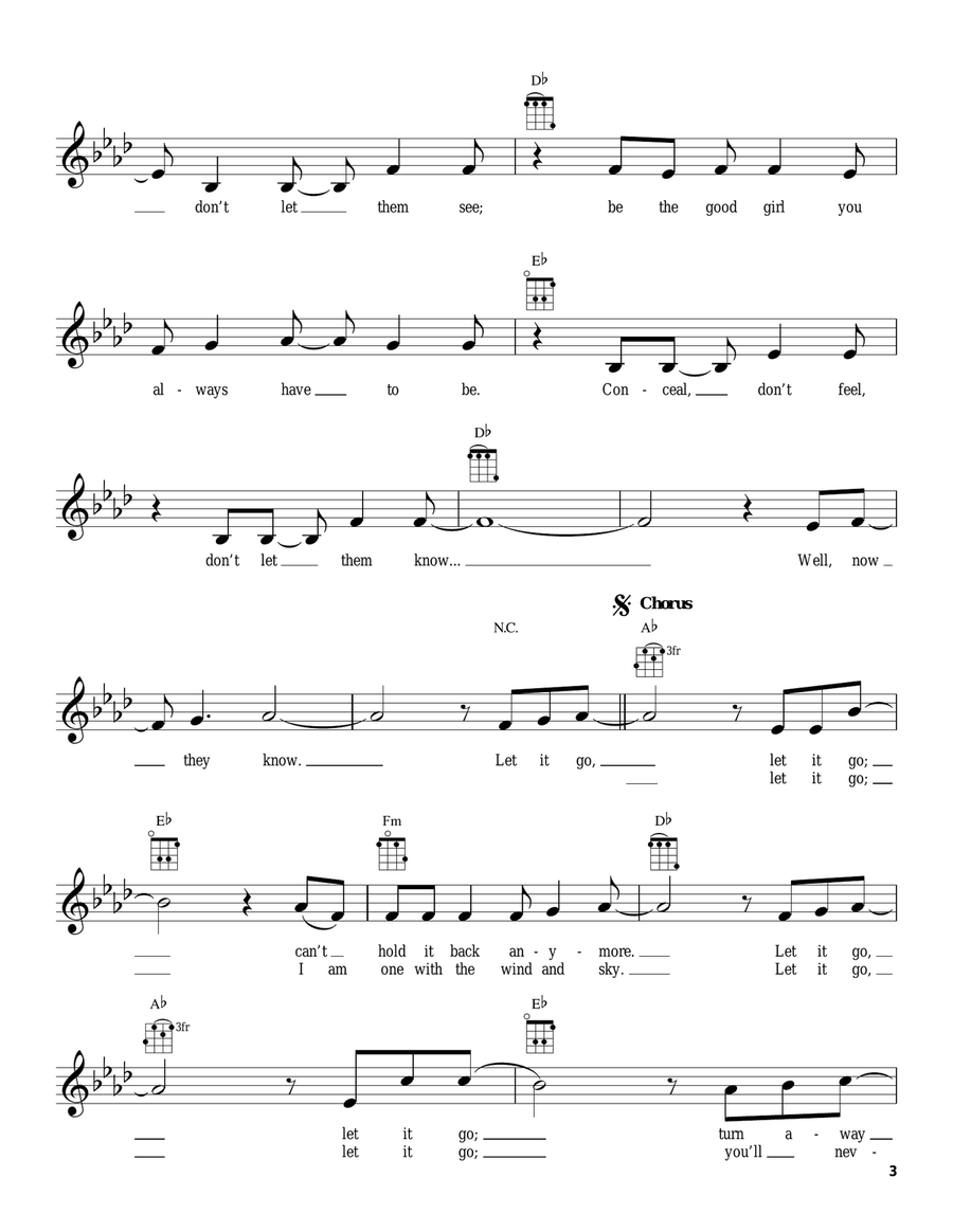 Let It Go Let It Go Ukulele scores gallery preview page 3