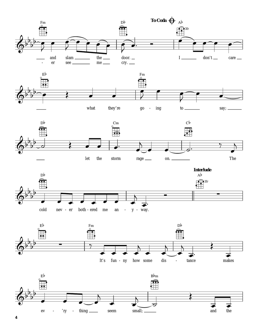 Let It Go Let It Go Ukulele scores gallery preview page 4