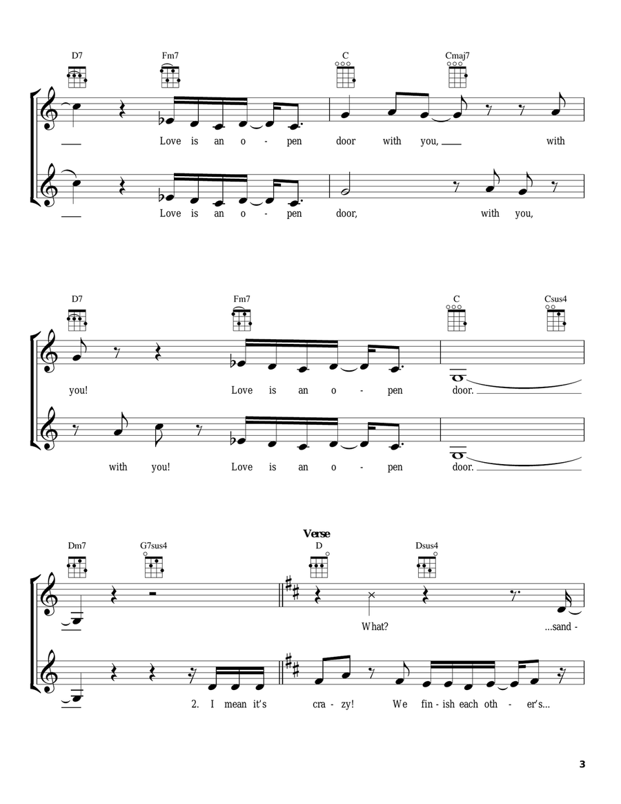 Love Is An Open Door (from Frozen) Ukulele scores gallery preview page 3