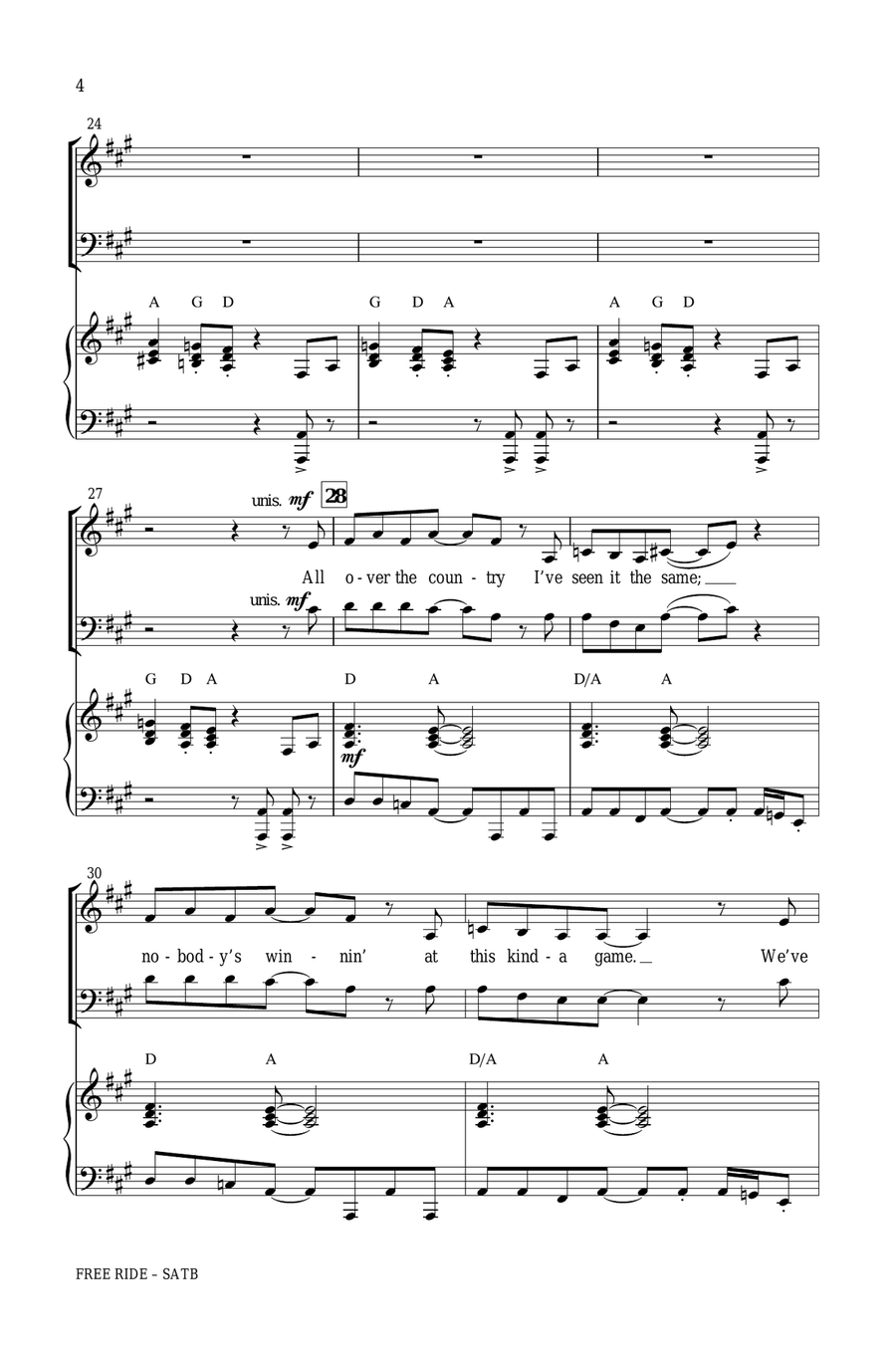 Free Ride Free Ride 4-Part scores gallery preview page 4