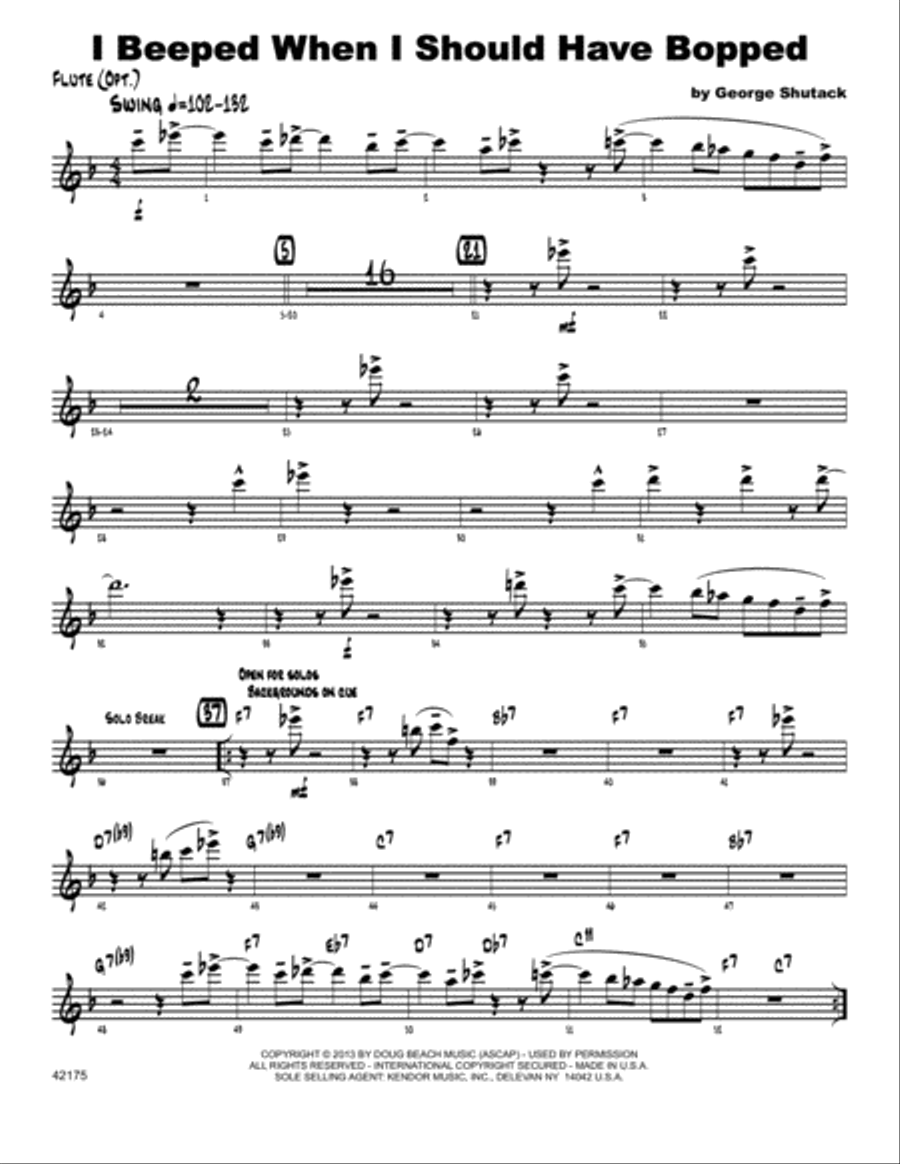 I Beeped When I Should Have Bopped - Flute Flute scores gallery preview page 1
