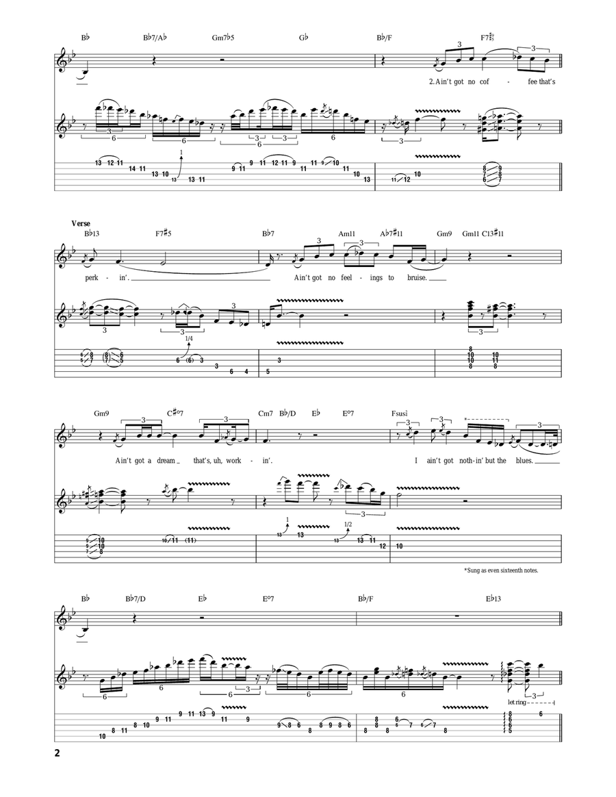 I Ain't Got Nothin' But The Blues Electric Guitar scores gallery preview page 2