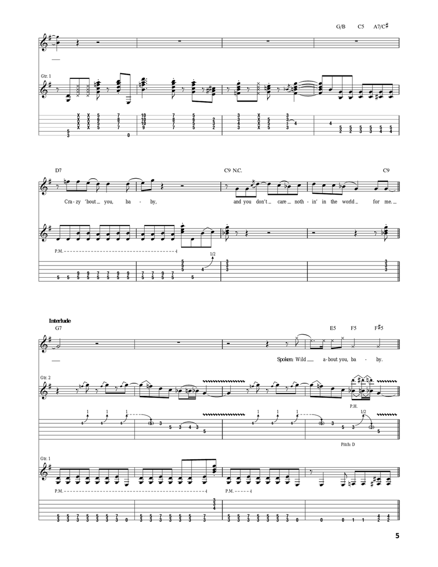 Can't Hold Out Much Longer Electric Guitar scores gallery preview page 5