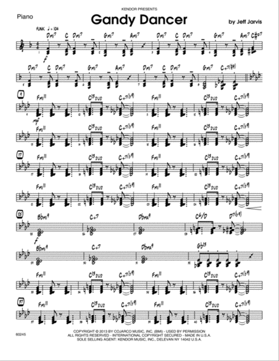 Gandy Dancer - Piano Gandy Dancer - Piano Jazz Ensemble scores gallery preview page 1