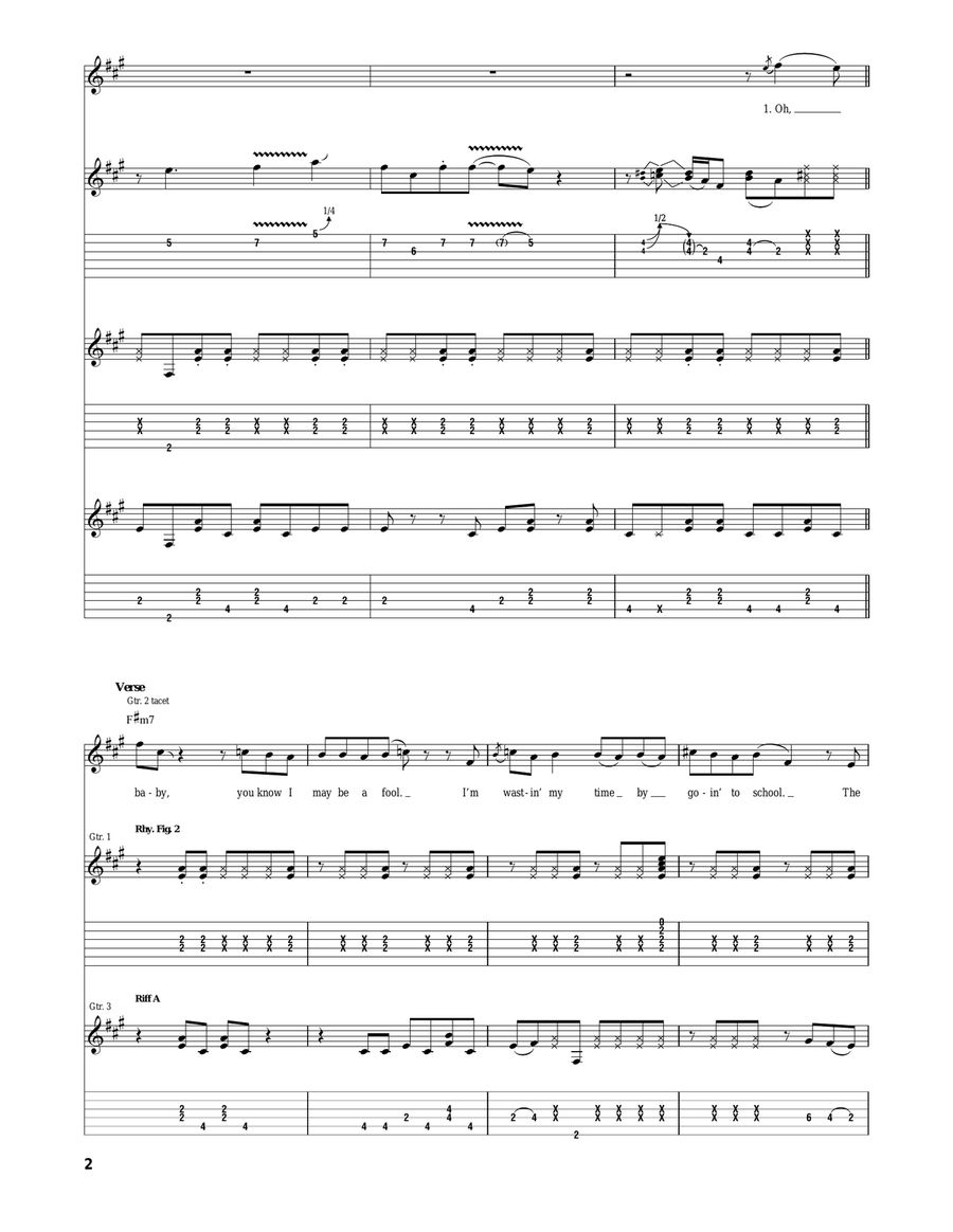 Homework Homework Acoustic Guitar scores gallery preview page 2