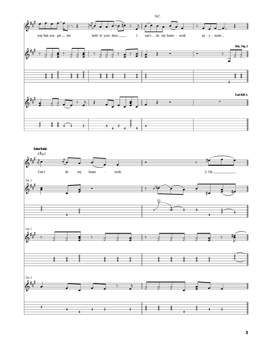 Homework Homework Acoustic Guitar scores gallery preview page 3