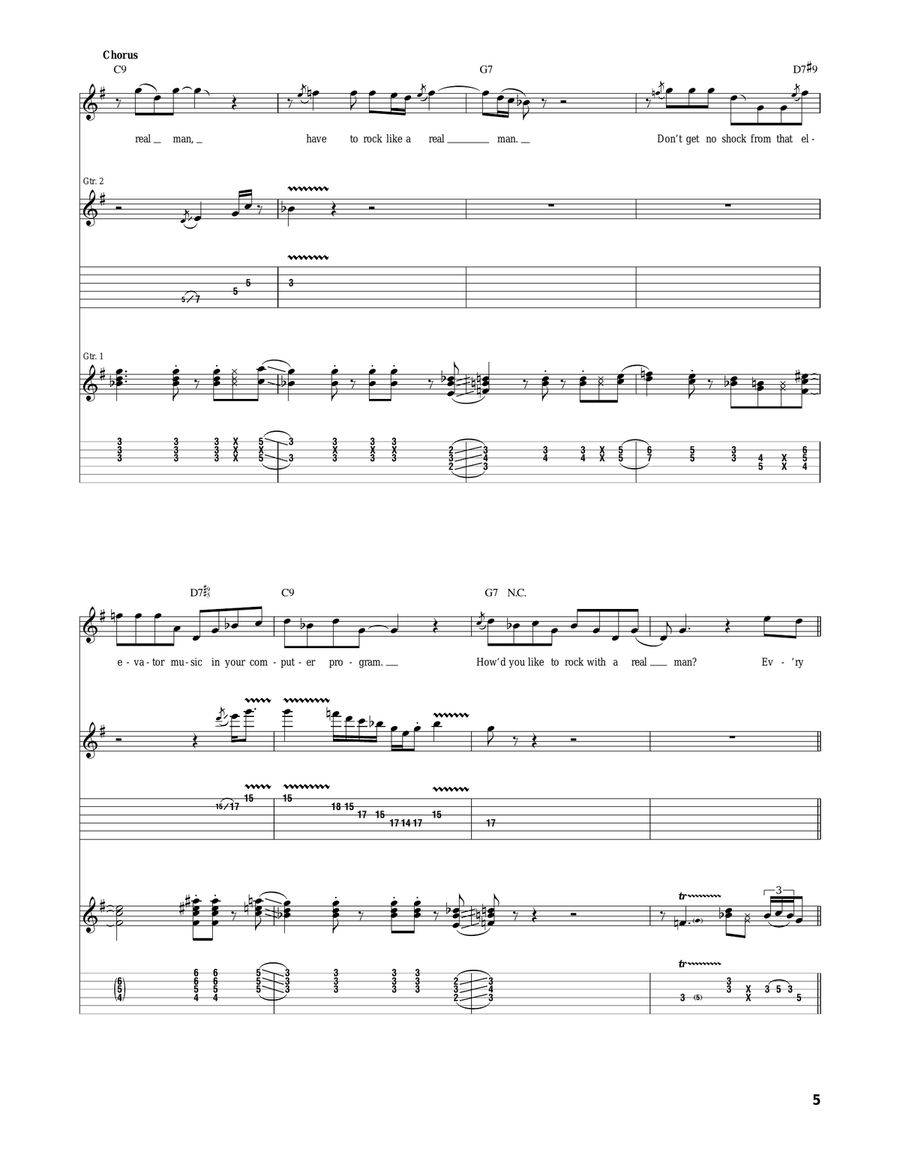 I'm A Real Man I'm A Real Man Electric Guitar scores gallery preview page 5