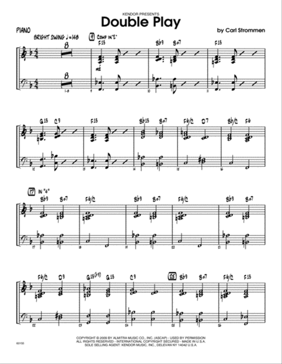 Double Play - Piano Double Play - Piano Jazz Ensemble scores gallery preview page 1