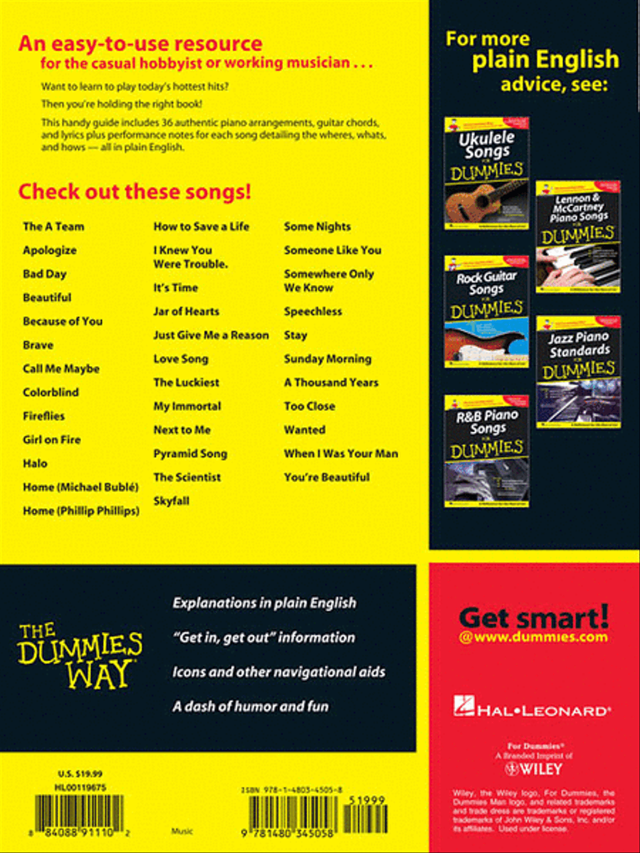 Top Piano Hits for Dummies Piano, Vocal, Guitar scores gallery preview page 2