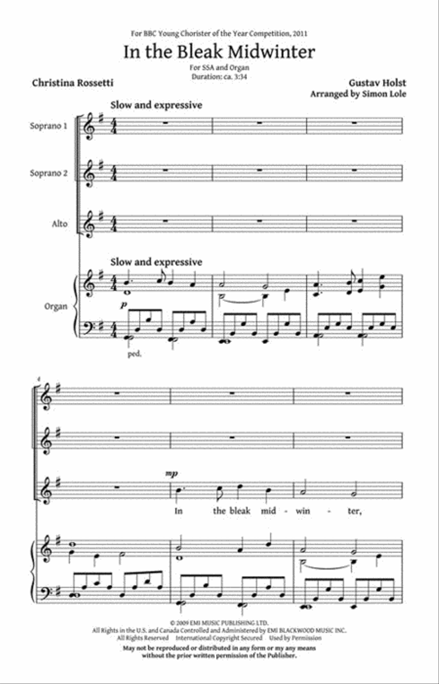 In the Bleak Midwinter In the Bleak Midwinter SSA scores gallery preview page 2