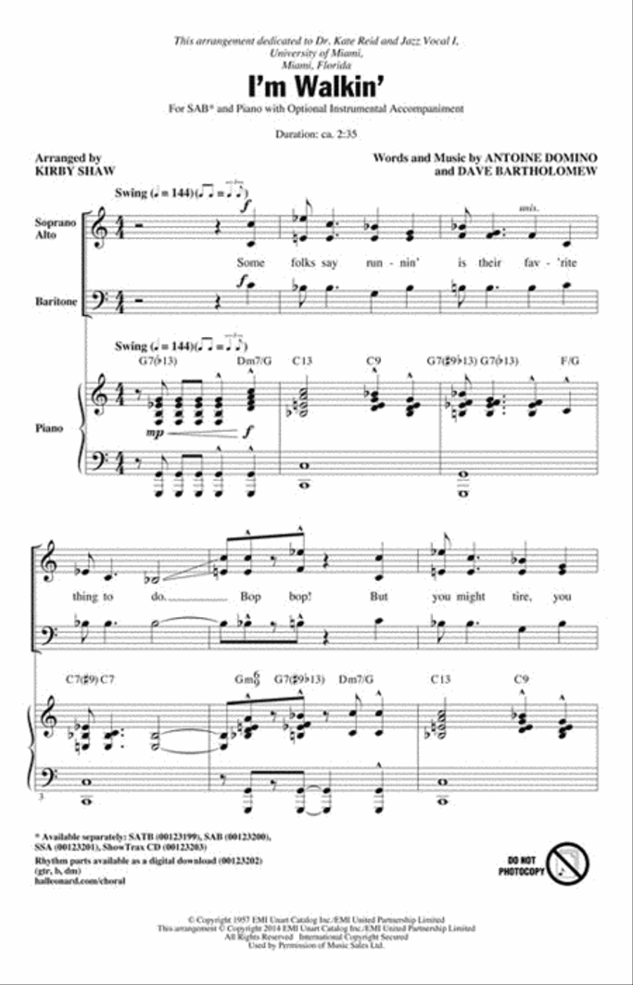I'm Walkin' I'm Walkin' 3-Part scores gallery preview page 2