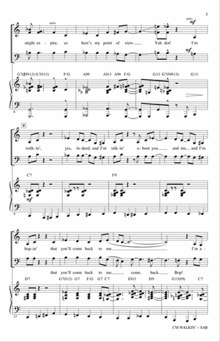 I'm Walkin' I'm Walkin' 3-Part scores gallery preview page 3