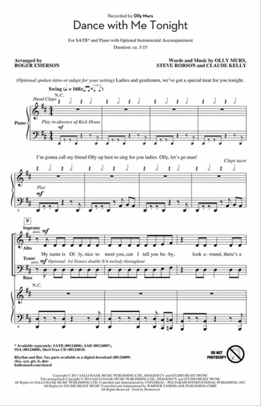 Dance with Me Tonight Choir scores gallery preview page 2
