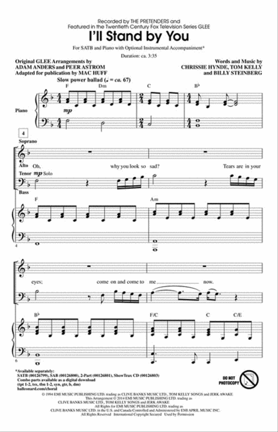 I'll Stand By You Choir scores gallery preview page 2