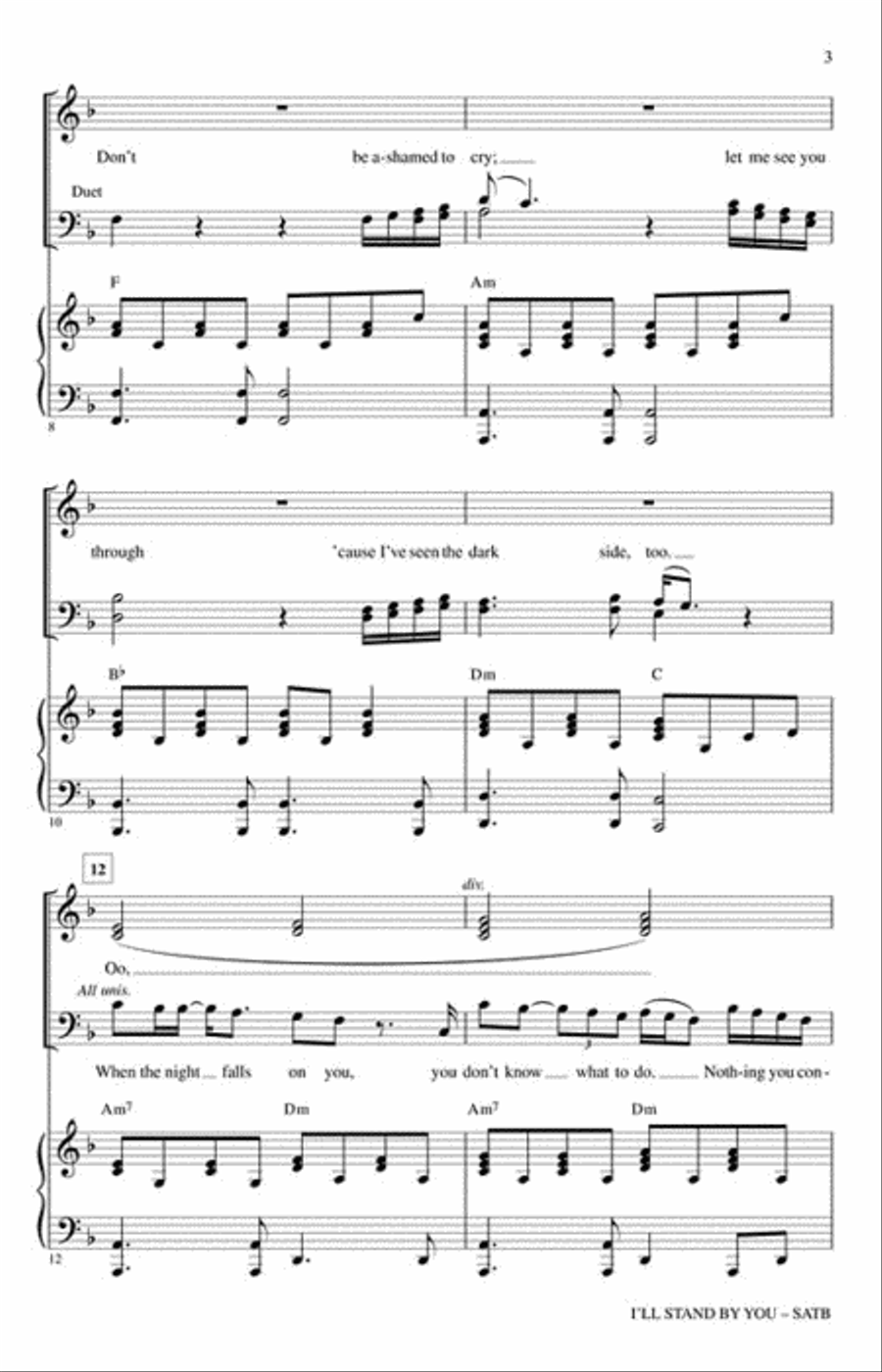 I'll Stand By You Choir scores gallery preview page 3