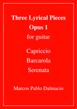 Three Lyrical Pieces for guitar Opus 1