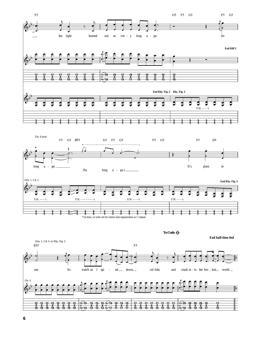 Incineration: The Broken World Acoustic Guitar scores gallery preview page 6
