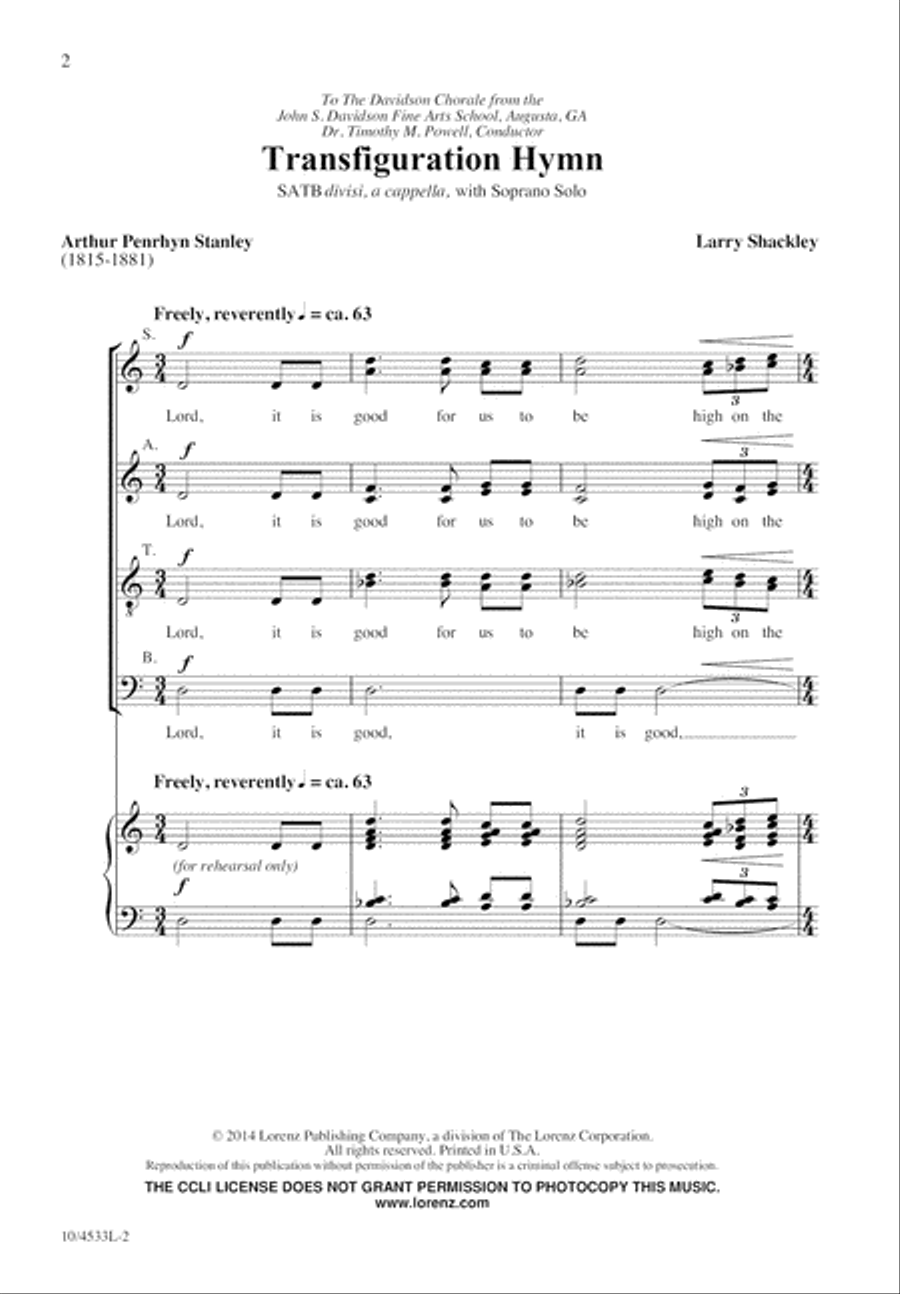 Transfiguration Hymn Transfiguration Hymn Divisi scores gallery preview page 3