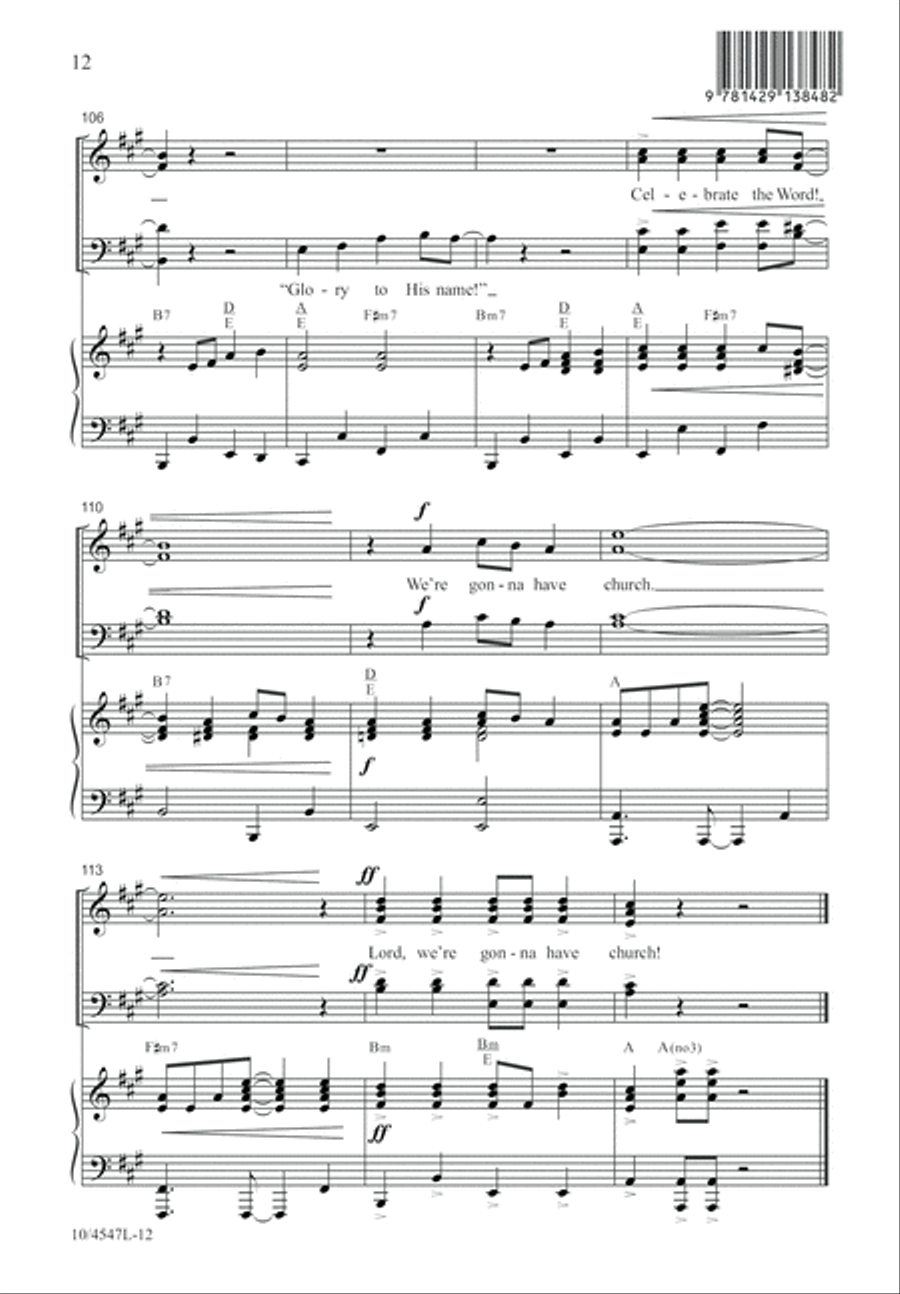 We're Gonna Have Church We're Gonna Have Church 4-Part scores gallery preview page 13