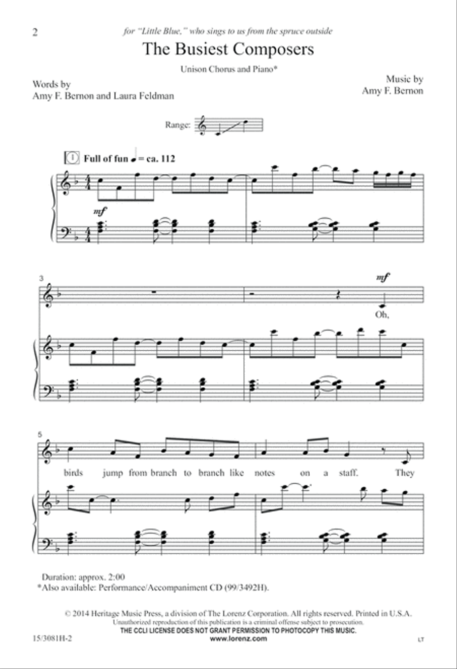 The Busiest Composers The Busiest Composers Unison Choir scores gallery preview page 3