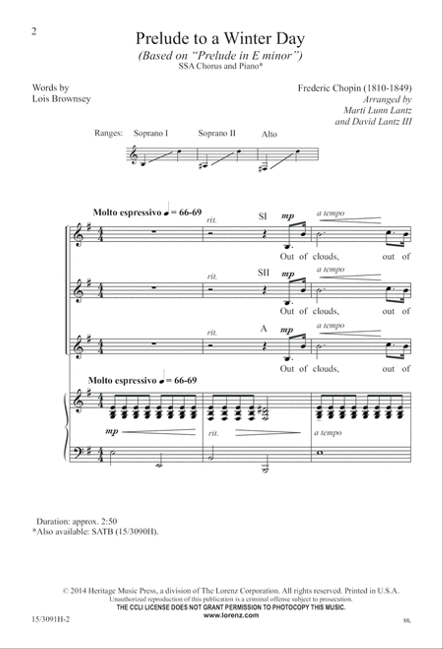 Prelude to a Winter Day Prelude to a Winter Day SSA scores gallery preview page 3
