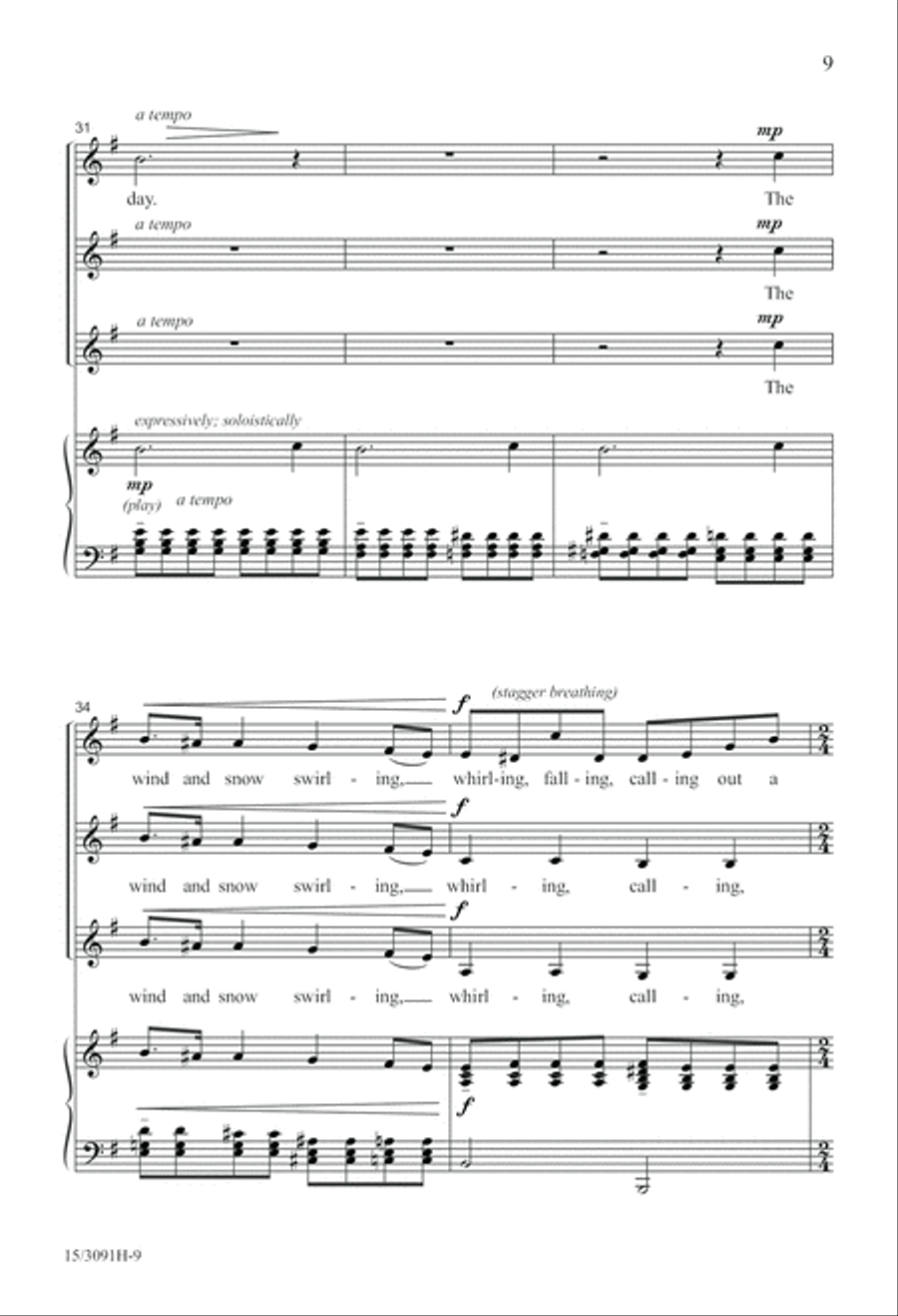 Prelude to a Winter Day Prelude to a Winter Day SSA scores gallery preview page 10