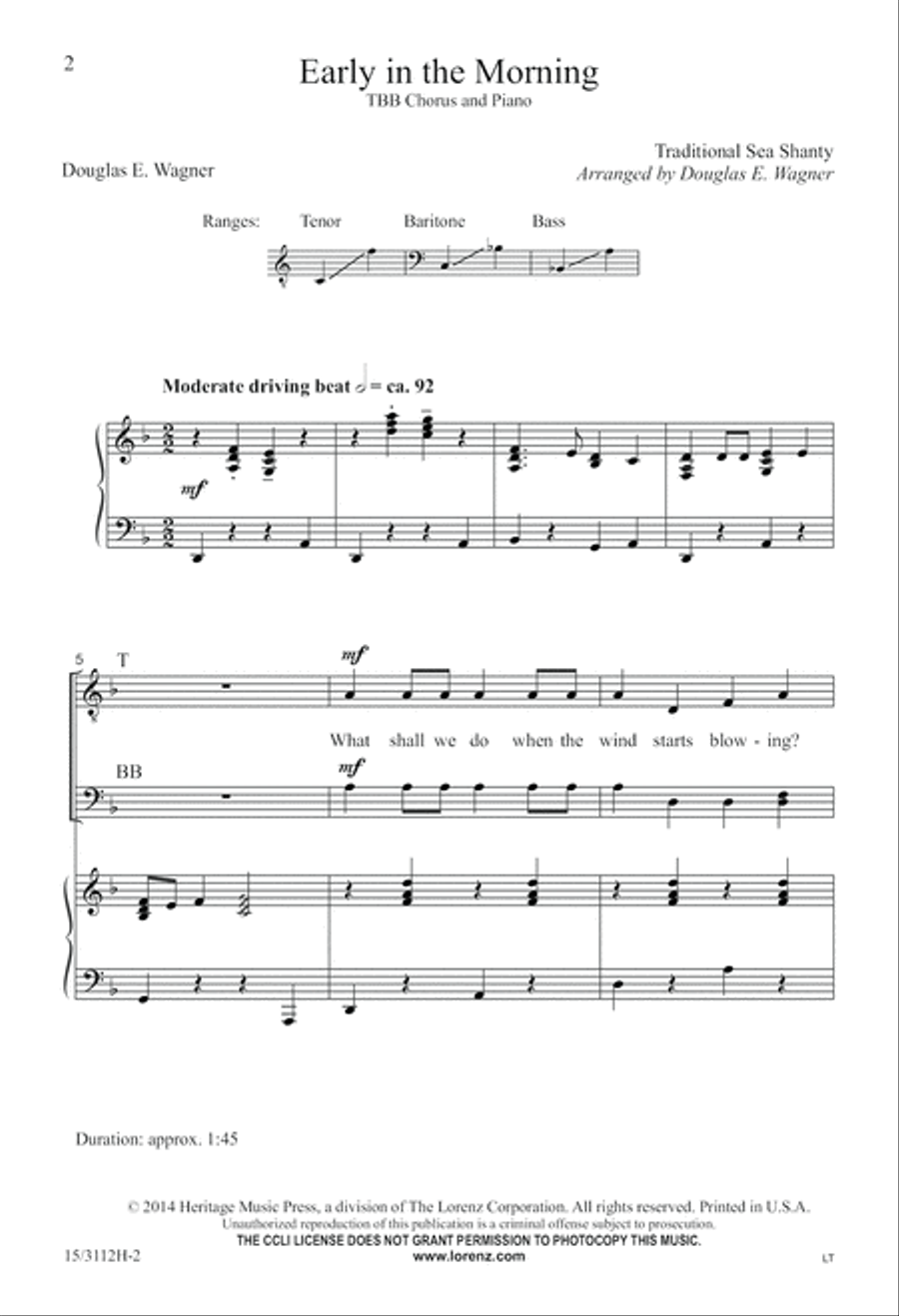 Early in the Morning Early in the Morning 3-Part scores gallery preview page 3