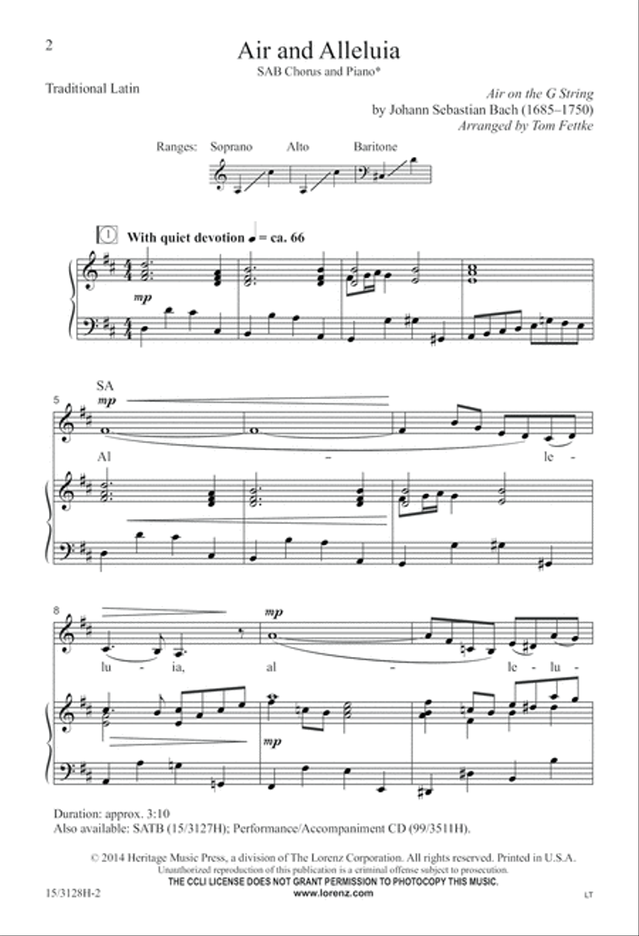 Air and Alleluia 3-Part scores gallery preview page 3