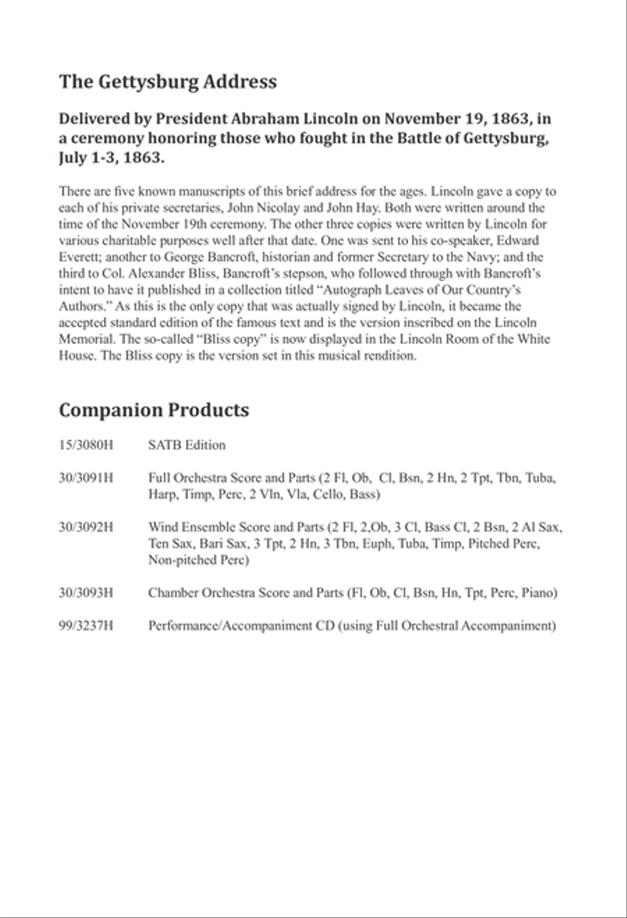 The Gettysburg Address The Gettysburg Address TTBB scores gallery preview page 3