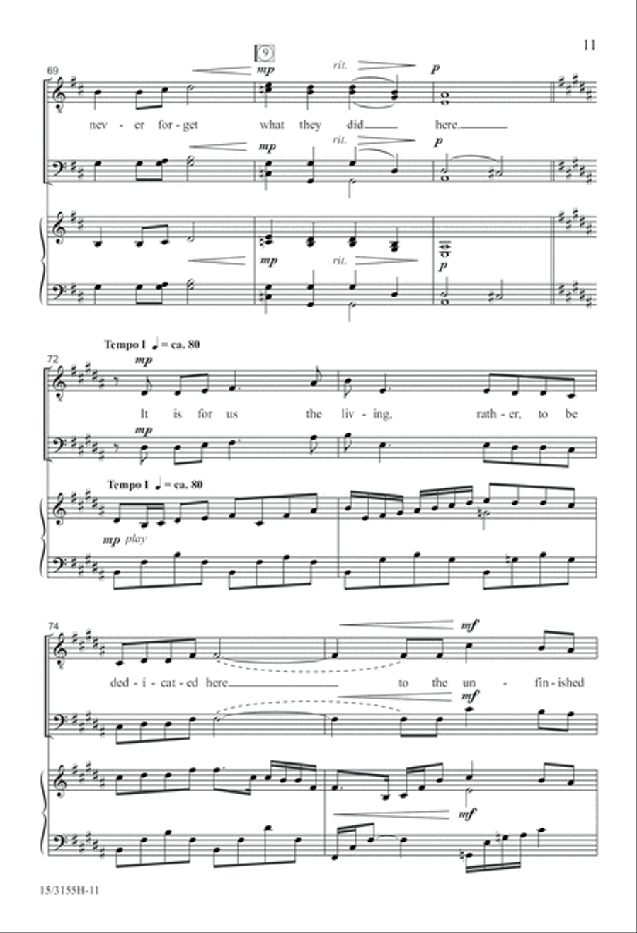 The Gettysburg Address The Gettysburg Address TTBB scores gallery preview page 12