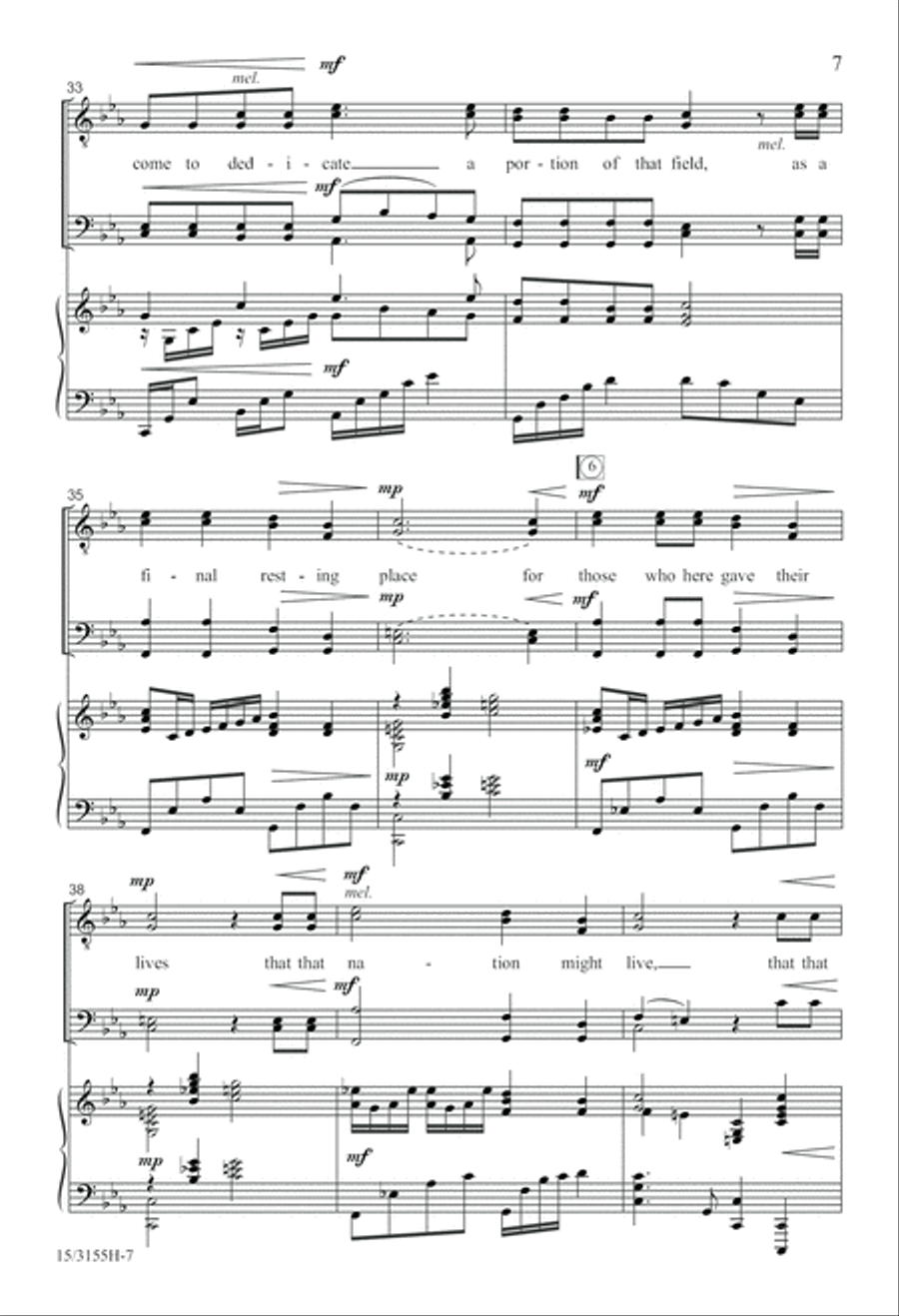 The Gettysburg Address The Gettysburg Address TTBB scores gallery preview page 8
