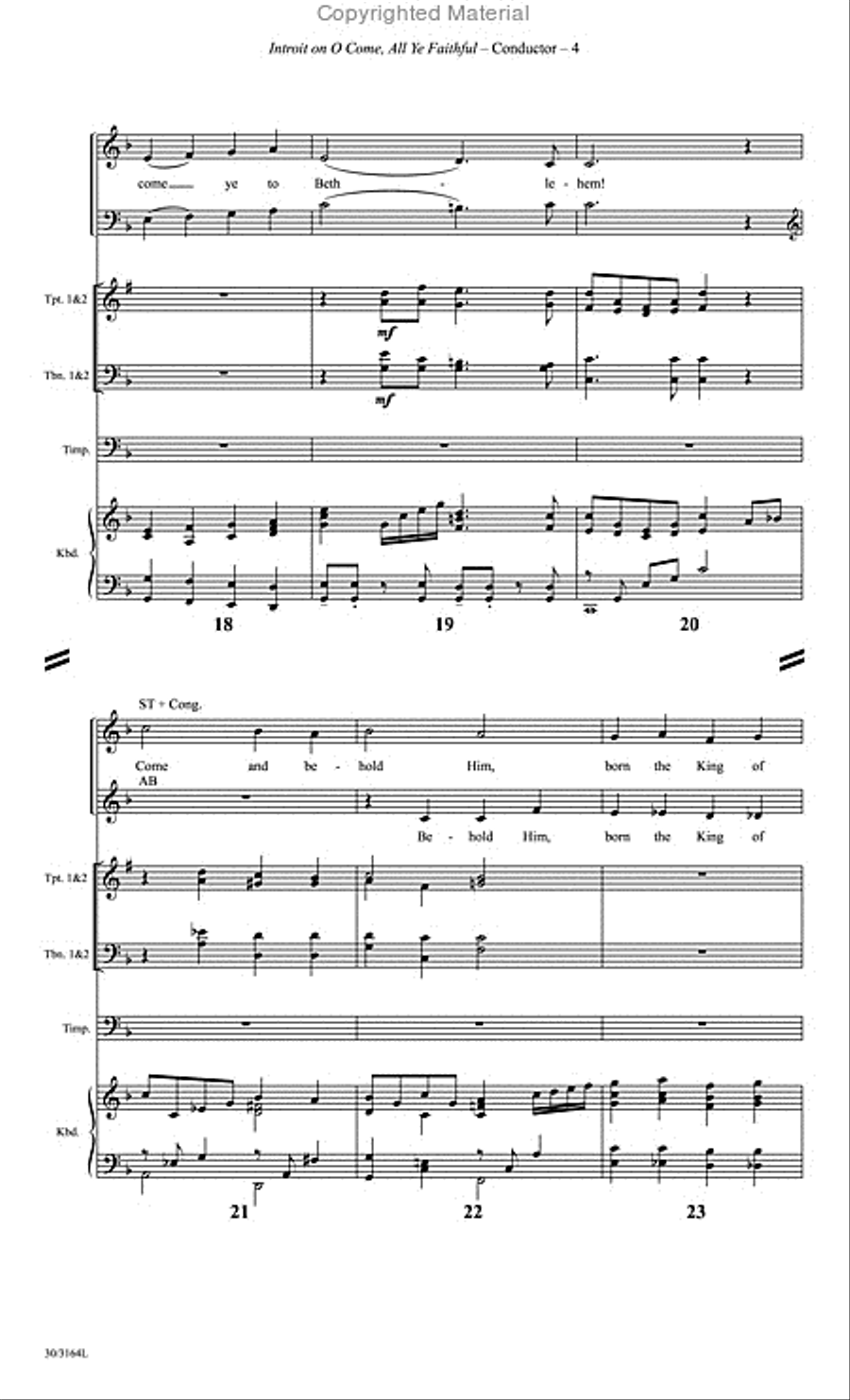 Introit on O Come, All Ye Faithful - Brass and Timpani Score and Parts Choir scores gallery preview page 5