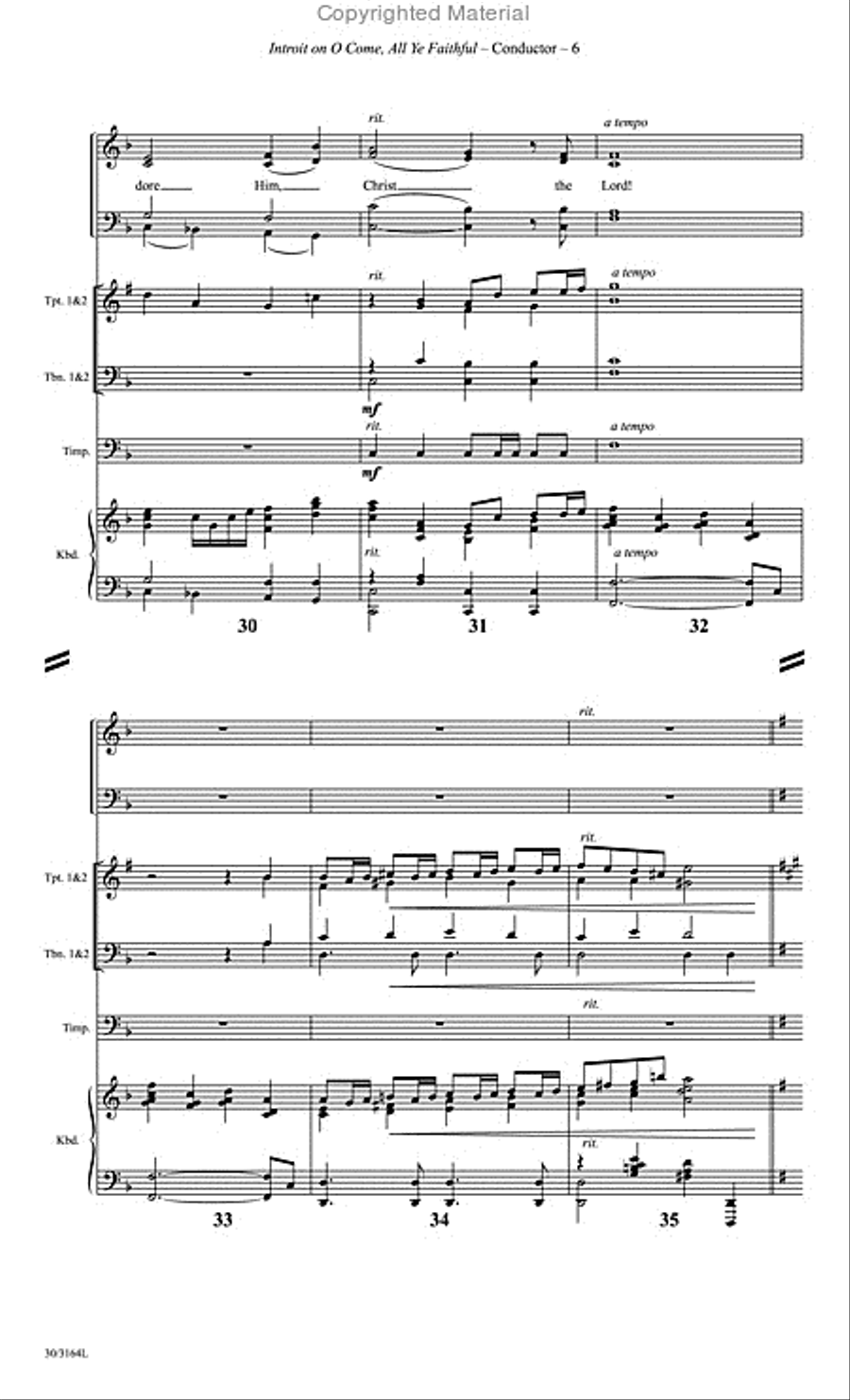 Introit on O Come, All Ye Faithful - Brass and Timpani Score and Parts Choir scores gallery preview page 7
