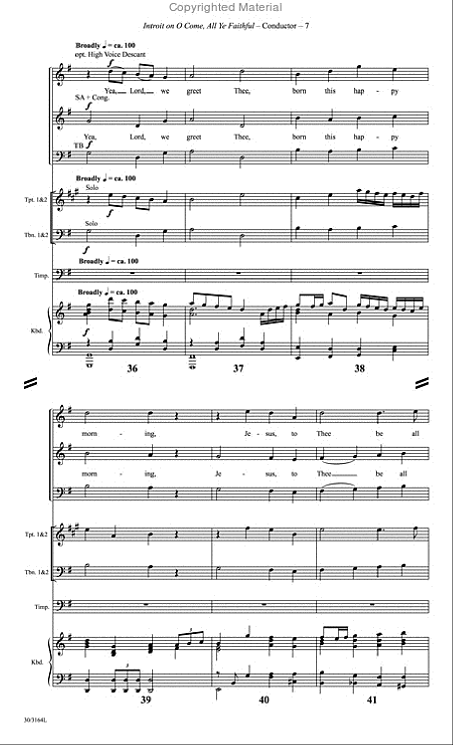 Introit on O Come, All Ye Faithful - Brass and Timpani Score and Parts Choir scores gallery preview page 8