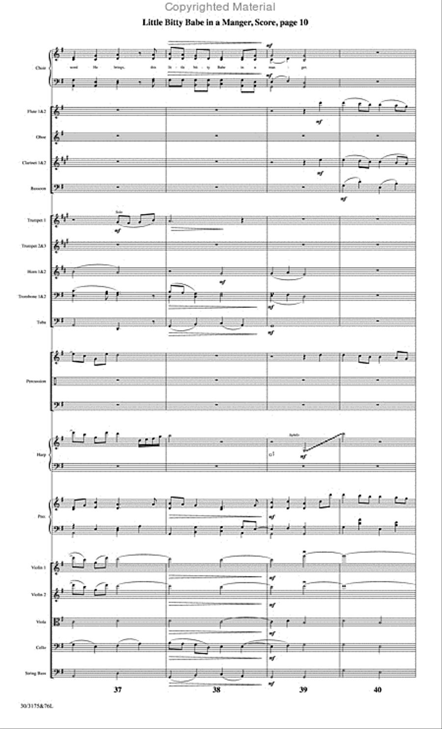 Little Bitty Babe in a Manger - Orchestral Score and CD with Printable Parts Choir scores gallery preview page 11