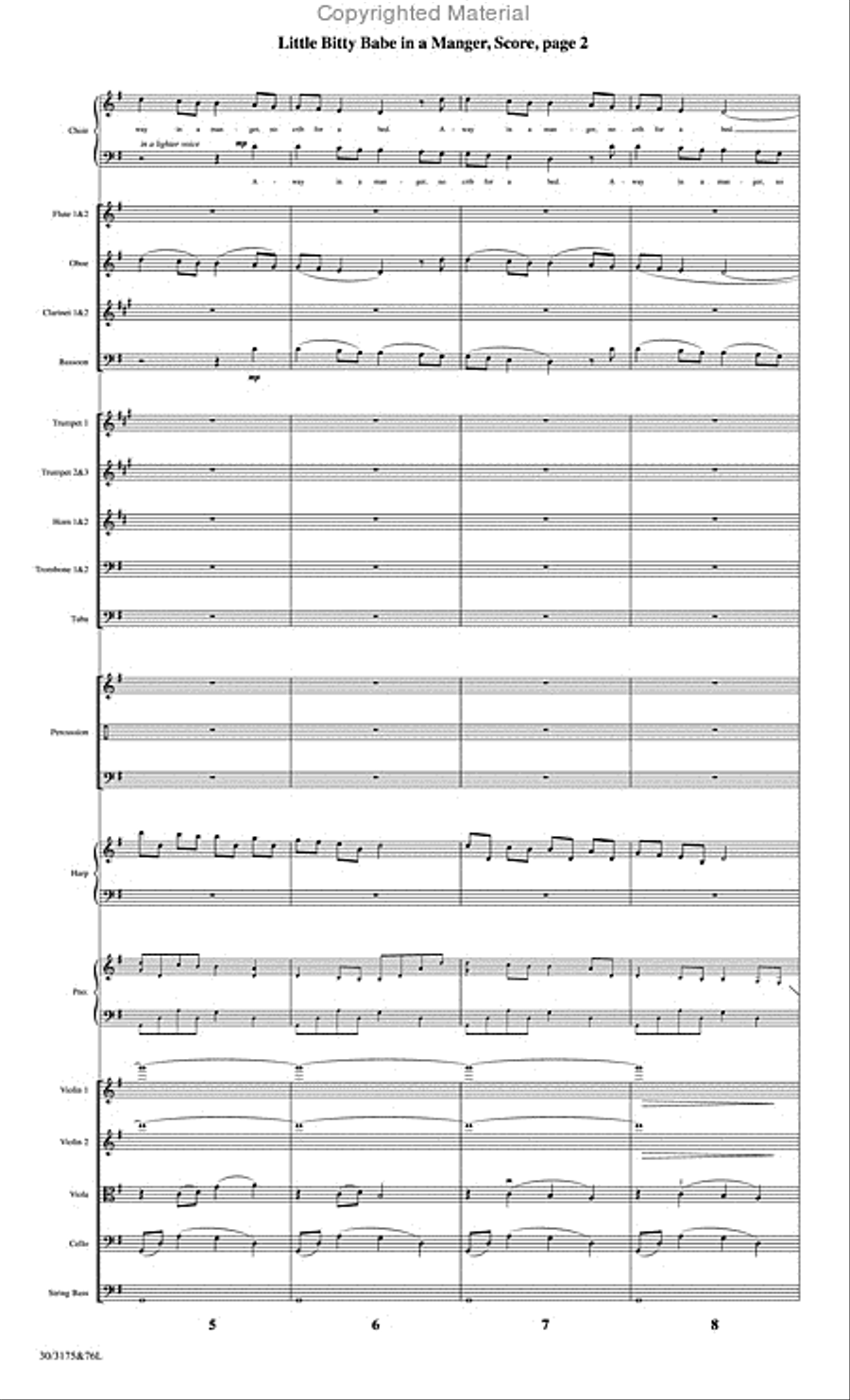 Little Bitty Babe in a Manger - Orchestral Score and CD with Printable Parts Choir scores gallery preview page 3