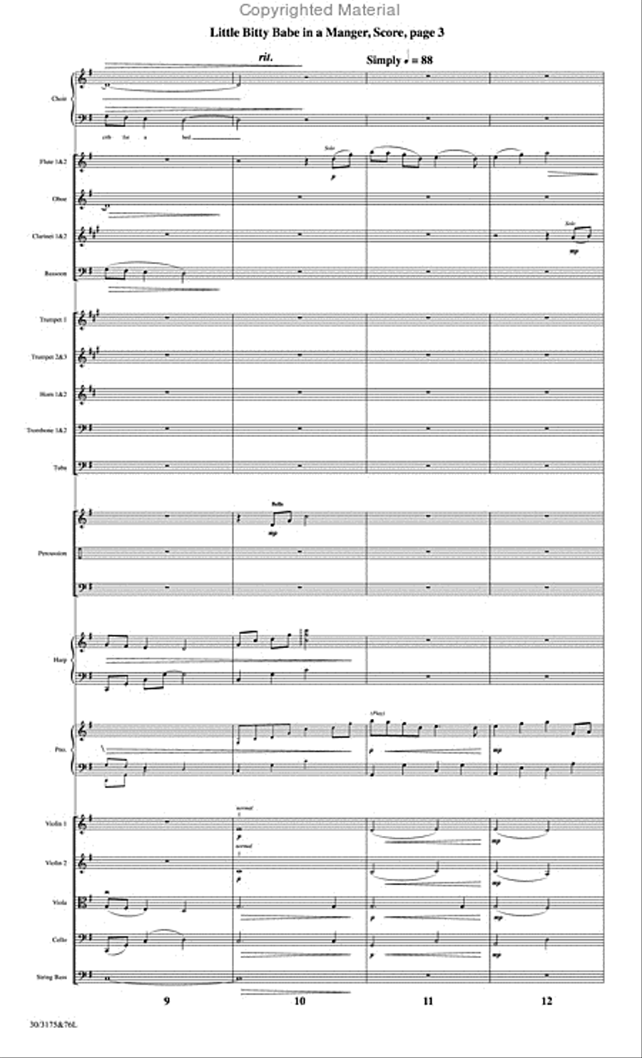 Little Bitty Babe in a Manger - Orchestral Score and CD with Printable Parts Choir scores gallery preview page 4