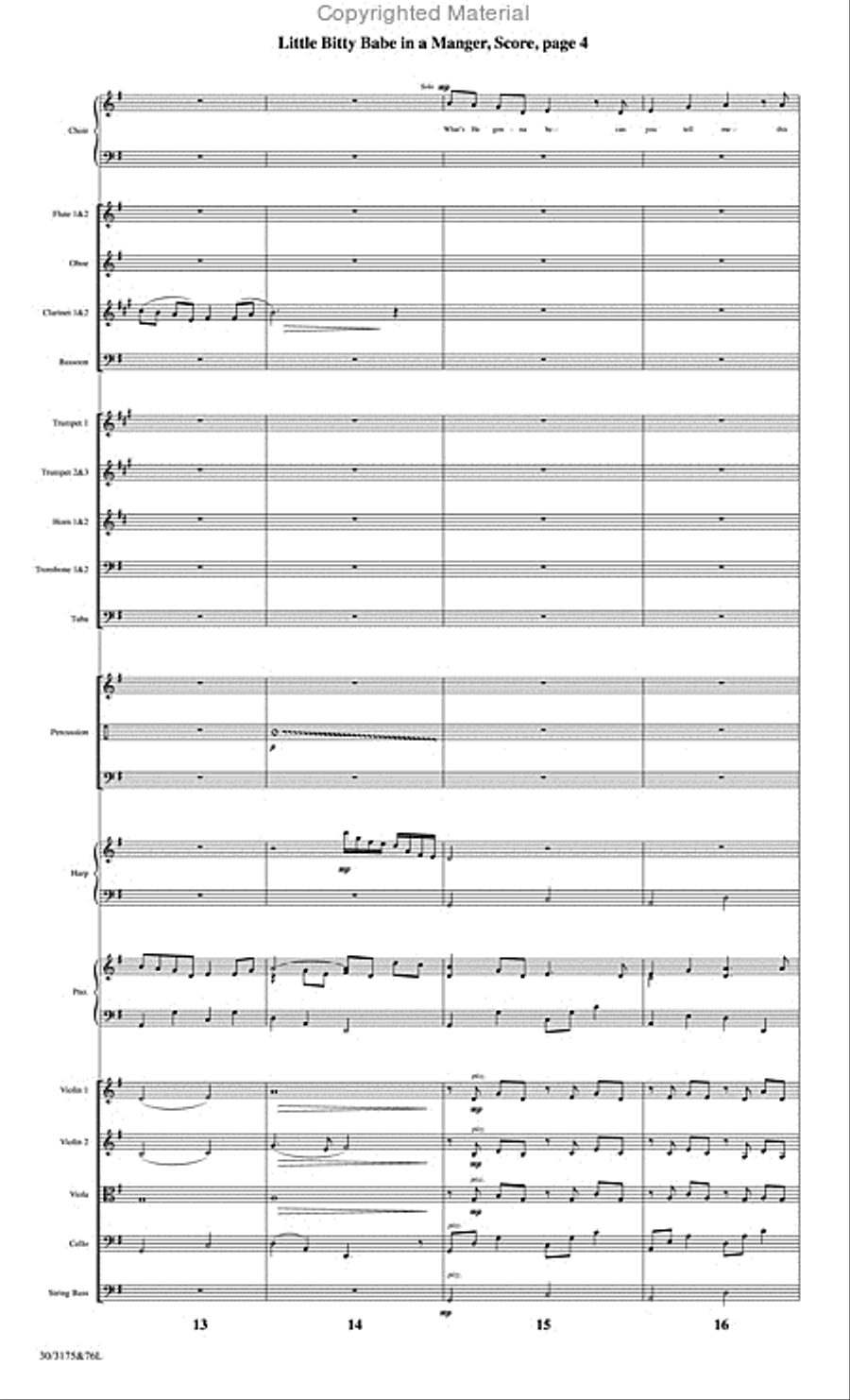 Little Bitty Babe in a Manger - Orchestral Score and CD with Printable Parts Choir scores gallery preview page 5