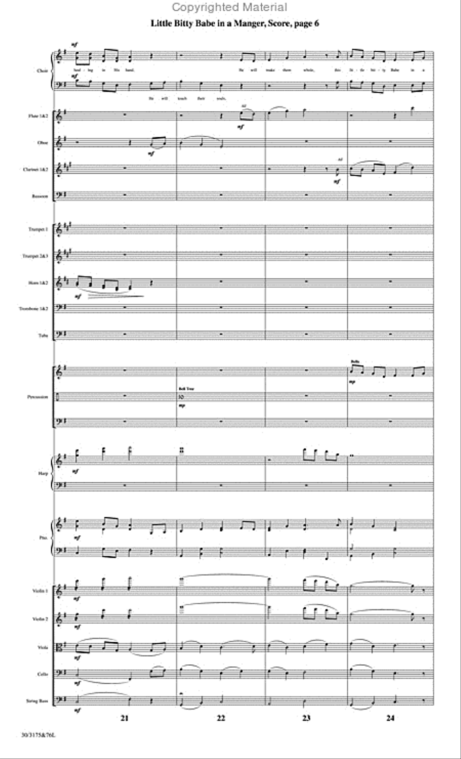Little Bitty Babe in a Manger - Orchestral Score and CD with Printable Parts Choir scores gallery preview page 7