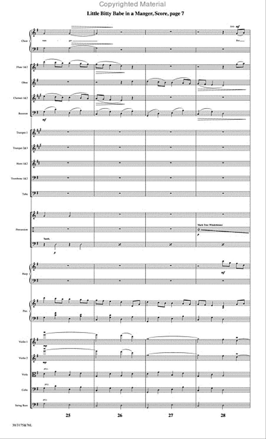 Little Bitty Babe in a Manger - Orchestral Score and CD with Printable Parts Choir scores gallery preview page 8